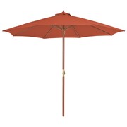 vidaXL Parasol ogrodowy na drewnianym słupku, 300 cm, terakota vidaXL 44498