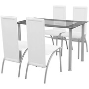 vidaXL Zestaw mebli do jadalni - 5 elementów Biały vidaXL 242913