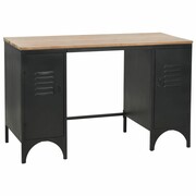 vidaXL Biurko z dwiema szafkami, lita jodła i stal, 120 x 50 x 76 cm vidaXL 246422