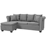 vidaXL Sofa w kształcie litery L, tkanina, 200x140x73 cm, jasnoszara vidaXL 245540