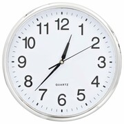 vidaXL Zegar ścienny z mechanizmem kwarcowym, 36 cm, srebrny vidaXL 50619