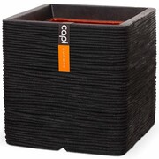 Capi Kwadratowa doniczka Nature Rib, 30 x 30 cm, czarna, PKBLR902 Capi PKBLR902