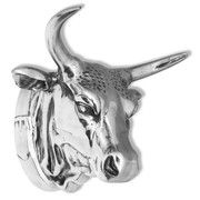 vidaXL Głowa krowy dekoracyjna na ścianę, aluminium, srebrna vidaXL 243480