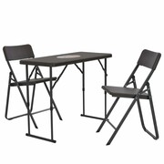vidaXL Zestaw mebli bistro, 3 cz., HDPE, brąz, stylizowany na rattan vidaXL 44556