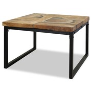 vidaXL Stolik kawowy z drewna tekowego i żywicy, 60 x 60 x 40 cm vidaXL 244552