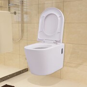 vidaXL Podwieszana toaleta ceramiczna, biała vidaXL 244270