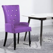 vidaXL Aksamitny fotel z drewnianą ramą, fioletowy vidaXL 240652