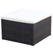 vidaXL Puf 53 x 53 x 30 cm, polirattanowy, brązowy vidaXL 42670