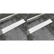 vidaXL Odpływ prysznicowy liniowy, stal nierdzewna, 2 szt., 630x140 mm vidaXL 275966