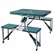 vidaXL Zestaw kempingowy stół+krzesła aluminium kolor zielony vidaXL 41456