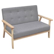 vidaXL Sofa 2-osobowa, tapicerowana tkaniną, jasnoszara vidaXL 242226