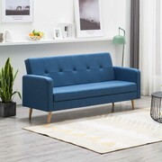 vidaXL Sofa materiałowa, niebieska vidaXL 247038