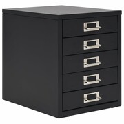 vidaXL Szafka na dokumenty z 5 szufladami, metal, 28x35x35 cm, czarna vidaXL 245974