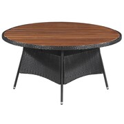 vidaXL Stół ogrodowy, polirattan i lite drewno akacjowe, 150x74 cm vidaXL 43950