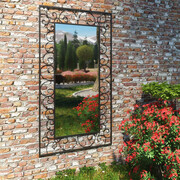 vidaXL Lustro ścienne do ogrodu, prostokątne, 60 x 110 cm, czarne vidaXL 275610
