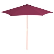 vidaXL Parasol ogrodowy na drewnianym słupku, 270 cm, bordowy vidaXL 44517