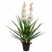 vidaXL Sztuczny storczyk cymbidium z doniczką, 100 cm, zielony vidaXL 245952
