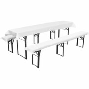 vidaXL Pokrowiec na stół i 2 miękkie pokrowce na ławki 240 x 90 cm vidaXL 130789