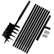 vidaXL Świder glebowy z uchwytem, 200 mm, z rurą przedłużającą, 9 m, stal vidaXL 270536