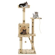 vidaXL Drapak dla kota ze słupkami sizalowymi, 120 cm, beżowy w łapki vidaXL 170593