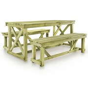 vidaXL Zestaw mebli do ogrodu, 3 elementy, drewno FSC vidaXL 44897