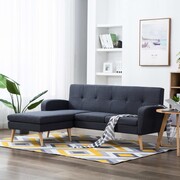 vidaXL Sofa w kształcie L, obita tkaniną, 186x136x79 cm, ciemnoszara vidaXL 246996