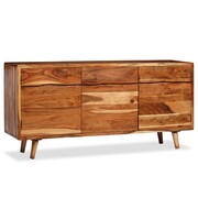 vidaXL Komoda z litego drewna z rzeźbionymi drzwiami, 160x40x75 cm vidaXL 244976