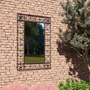 vidaXL Lustro ścienne do ogrodu, prostokątne, 50 x 80 cm, czarne vidaXL 275613