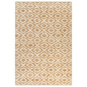 vidaXL Dywan ręcznie pleciony, juta, 120 x 180 cm, naturalny i biały vidaXL 133209