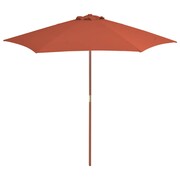 vidaXL Parasol ogrodowy na drewnianym słupku, 270 cm, terakota vidaXL 44518