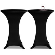 vidaXL Obrus na stół barowy Ø 80 cm czarny rozciągany 2 szt vidaXL 241206