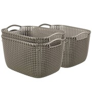 Curver Prostokątne kosze Knit, 3 szt., rozmiar L, brąz, 240647 Curver 240647