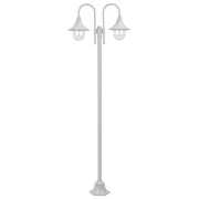 vidaXL Latarnia ogrodowa 2-punktowa, 220 cm, aluminium, E27, biała vidaXL 44208
