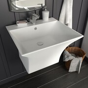 vidaXL Umywalka ścienna, ceramiczna, biała, 500 x 450 x 410 mm vidaXL 143019