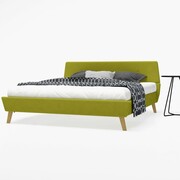 vidaXL Łóżko z materacem z pianki memory, 160x200 cm, tkanina, zielone vidaXL 275089