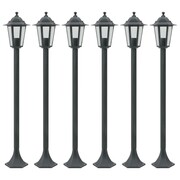 vidaXL Lampy ogrodowe, 110 cm, E27, aluminium, ciemnozielone, 6 szt. vidaXL 44214