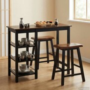 vidaXL Zestaw barowy, 3 szt., MDF, czarny vidaXL 245363