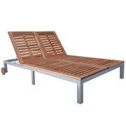 vidaXL Podwójny leżak ogrodowy z drewna akacjowego, 207 x 130 x 88 cm vidaXL 44612
