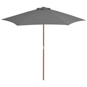 vidaXL Parasol ogrodowy na drewnianym słupku, 270 cm, antracytowy vidaXL 44515