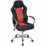 vidaXL Krzesło biurowe w stylu sportowym z eko skóry jasno-czerwone vidaXL 242899