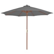 vidaXL Parasol ogrodowy na drewnianym słupku, 300 cm, antracytowy vidaXL 44495