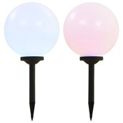 vidaXL Kuliste lampy solarne na zewnątrz, 2 szt., LED, 30 cm, RGB vidaXL 44459