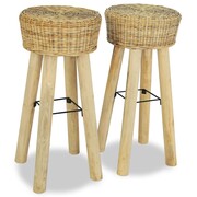 vidaXL Stołki barowe, 2 sztuki, 35 x 76 cm, naturalny rattan vidaXL 244577