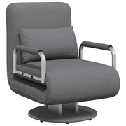 vidaXL Obrotowy fotel rozkładany, ciemnoszary, 60 x 75 x 80 cm vidaXL 244667