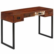 vidaXL Biurko z drewna sheesham i prawdziwej skóry, 117 x 50 x 76 cm vidaXL 244847