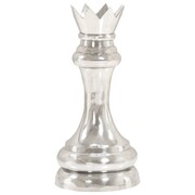 vidaXL Rzeźba szachowej królowej, lite aluminium, 58 cm, srebrna vidaXL 246527