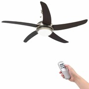 vidaXL Wentylator sufitowy z lampą, 128 cm, brązowy vidaXL 50539