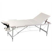vidaXL Kremowy składany stół do masażu 3 strefy z aluminiową ramą vidaXL 110089