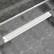 vidaXL Kratka odpływowa, liniowa, 1030x140 mm, wzór fali, stal nierdzewna vidaXL 142188