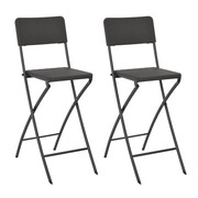 vidaXL Składane krzesła barowe, 2 szt., HDPE, 45x63x114 cm, brązowe vidaXL 44558